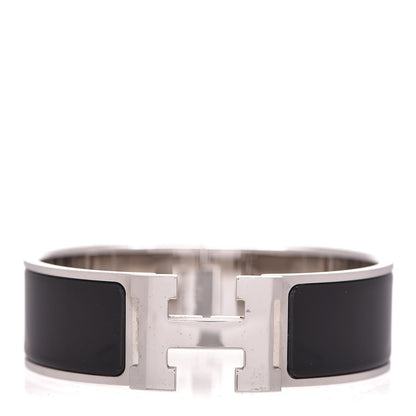 Hermes Enamel Wide Clic Clac H Bracelet GM Black 1 of 5