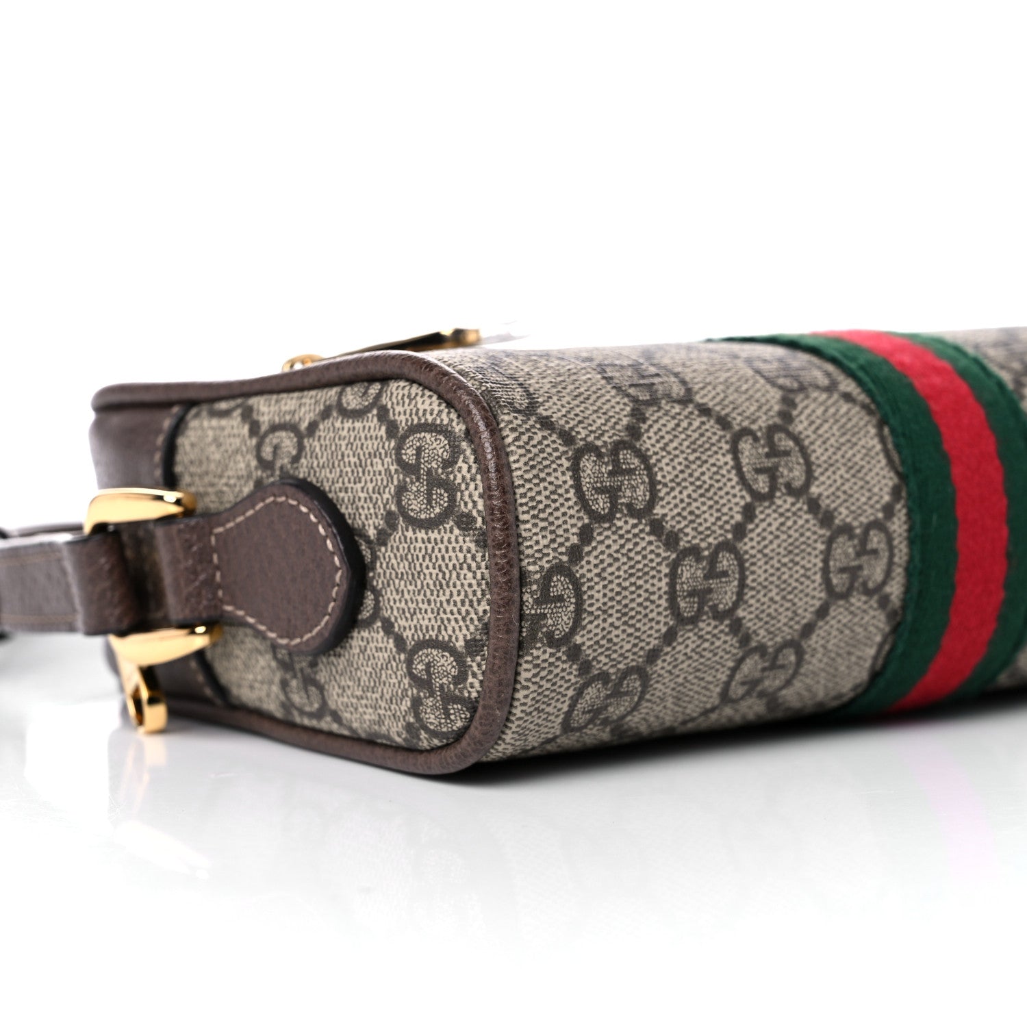 Gucci GG Supreme Monogram Web Mini Ophidia Shoulder Bag Brown 8 of 11