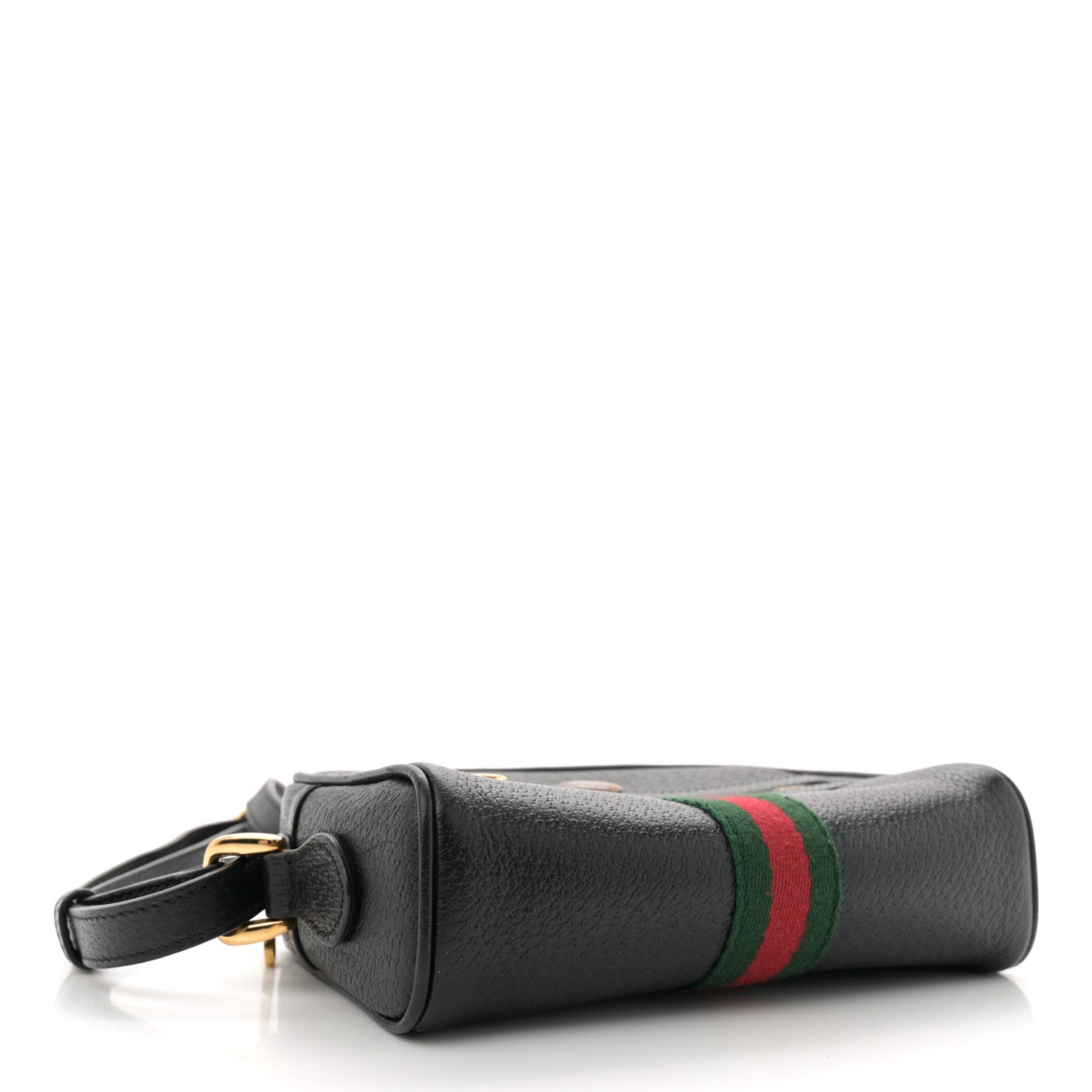 Gucci Calfskin Web Mini Ophidia Shoulder Bag Black 4 of 11