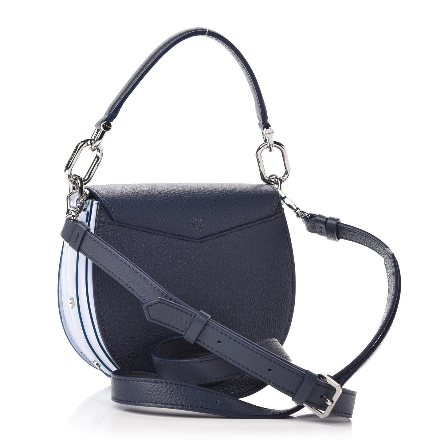 Visetos Calfskin Small Patricia Shoulder Bag Mood Indigo White