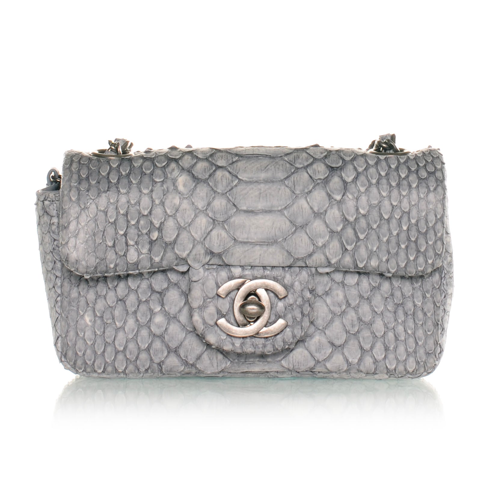 Chanel Python Extra Mini Flap Grey 1 of 7