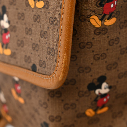Gucci X DISNEY Mini Vintage GG Supreme Monogram Mickey Mouse Medium Backpack Beige Vintage Sun Oil 12 of 12