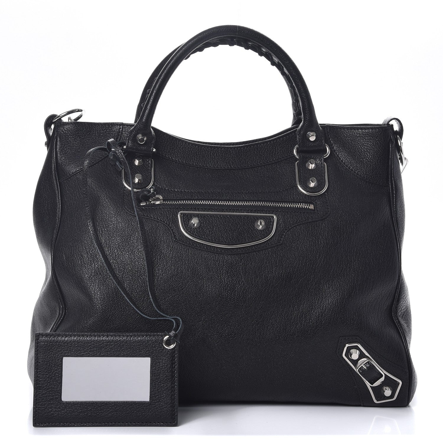 Balenciaga Chevre Silver Metallic Edge Hardware Velo Black 1 of 8