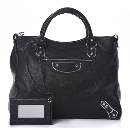 Balenciaga Chevre Silver Metallic Edge Hardware Velo Black 1 of 8