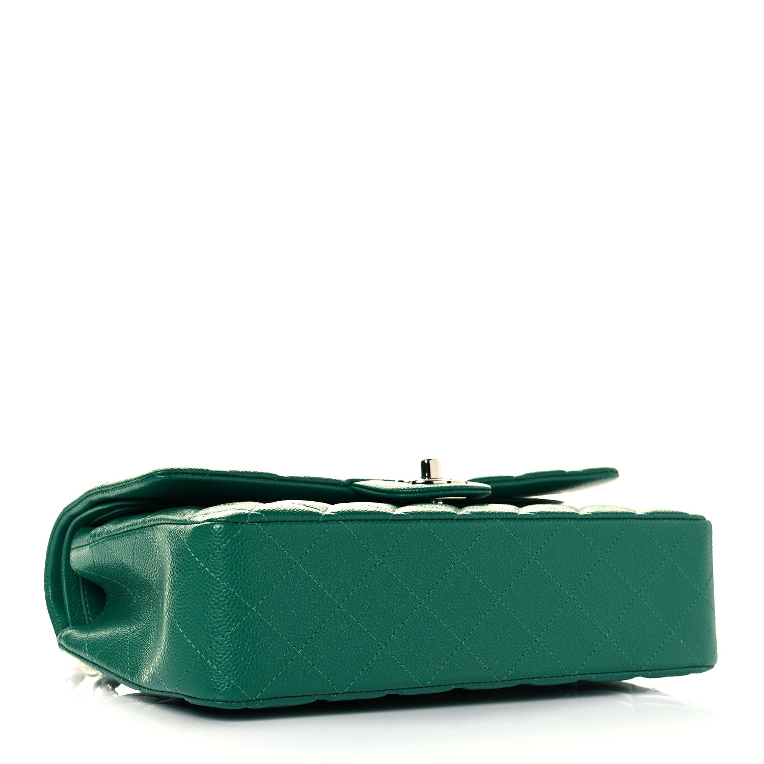 Chanel Caviar Quilted Medium Double Flap Green 3 of 8