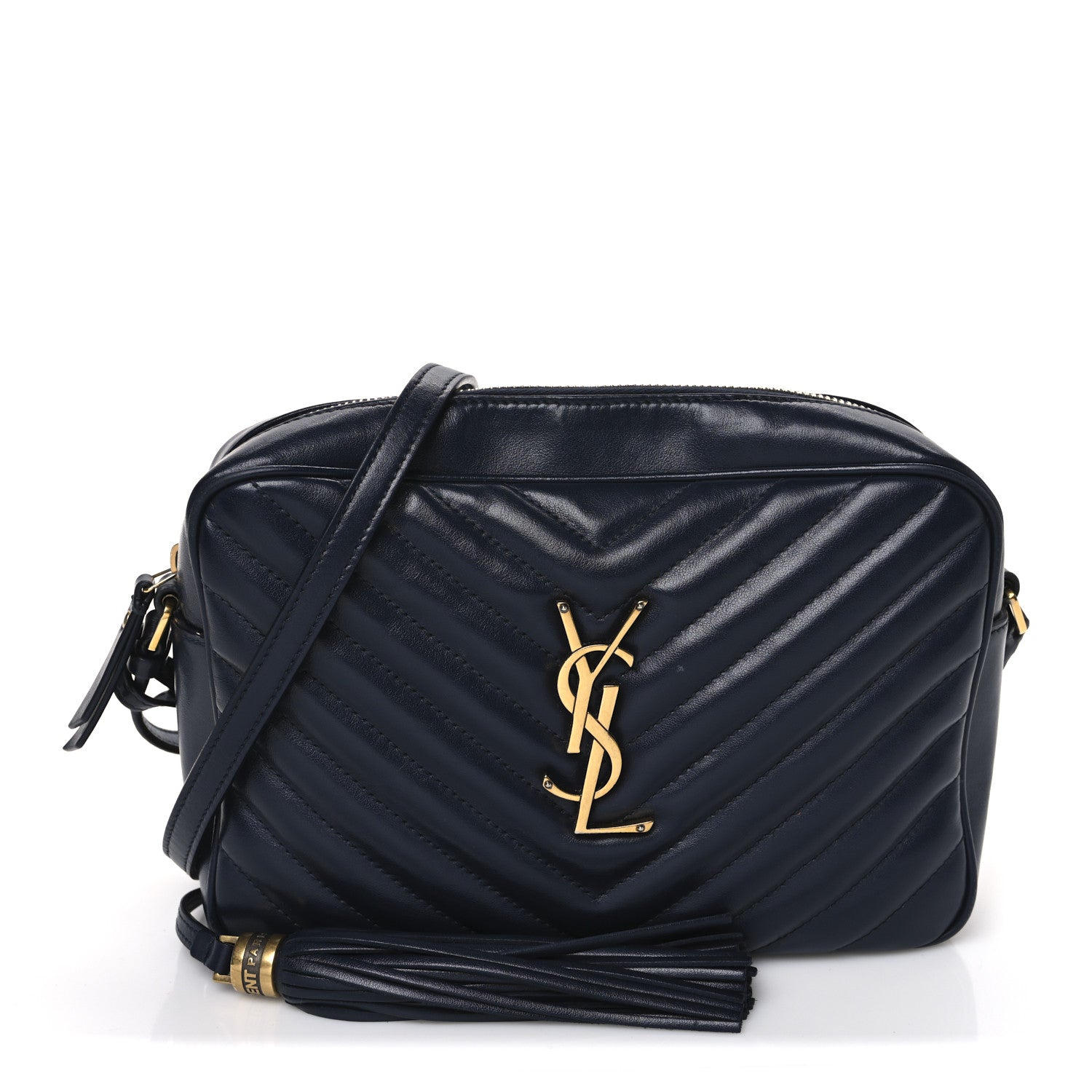 Saint Laurent Calfskin Matelasse Monogram Lou Camera Bag Deep Marine 1 of 12