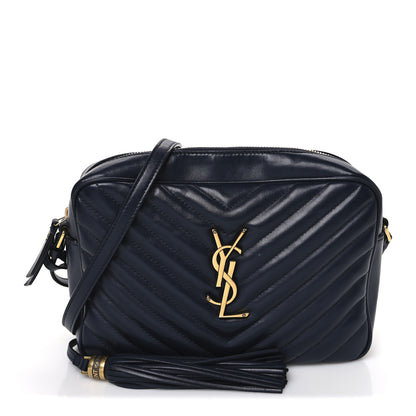 Saint Laurent Calfskin Matelasse Monogram Lou Camera Bag Deep Marine 1 of 12