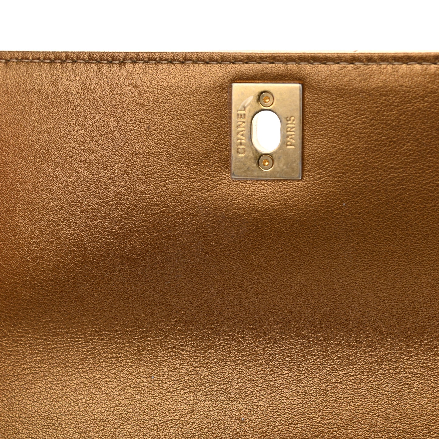 Metallic Calfskin Chevron Quilted Mini Coco Handle Flap Gold