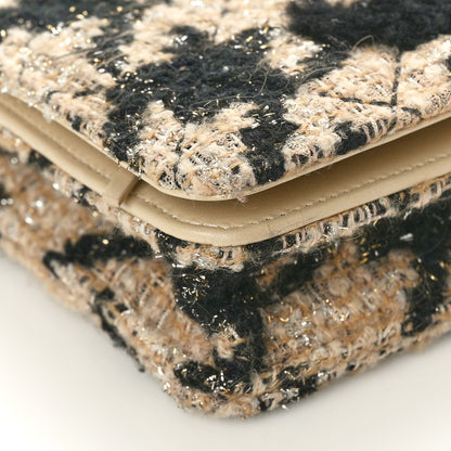 Chanel Tweed Shearling Quilted Chanel Wallet On Chain WOC Beige Black 9 of 10