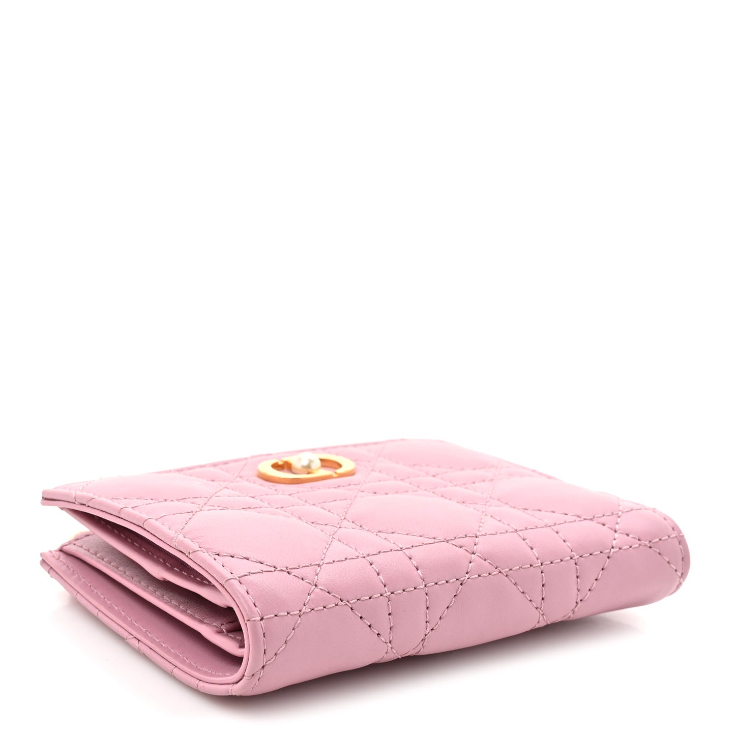 Lambskin Cannage Jolie Dahlia Wallet Cherry Blossom Pink