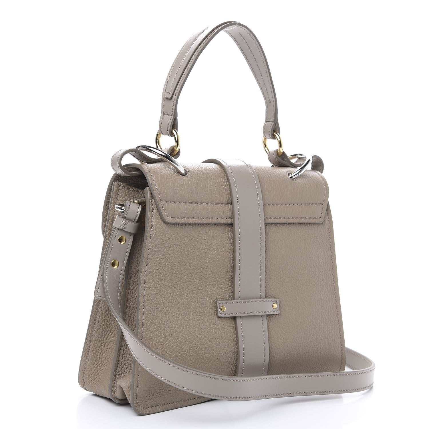 Chloe Shiny Grained Calfskin Small Aby Day Shoulder Bag Motty Grey 4 of 10