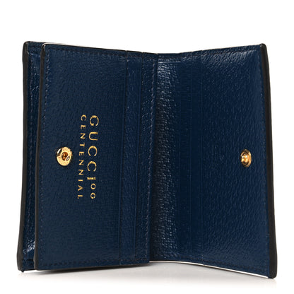 Gucci GG Supreme Kaleidoscope Calfskin Script Logo Gucci 100 Card Case Wallet Blue Orange Multicolor Blue Agata 5 of 8