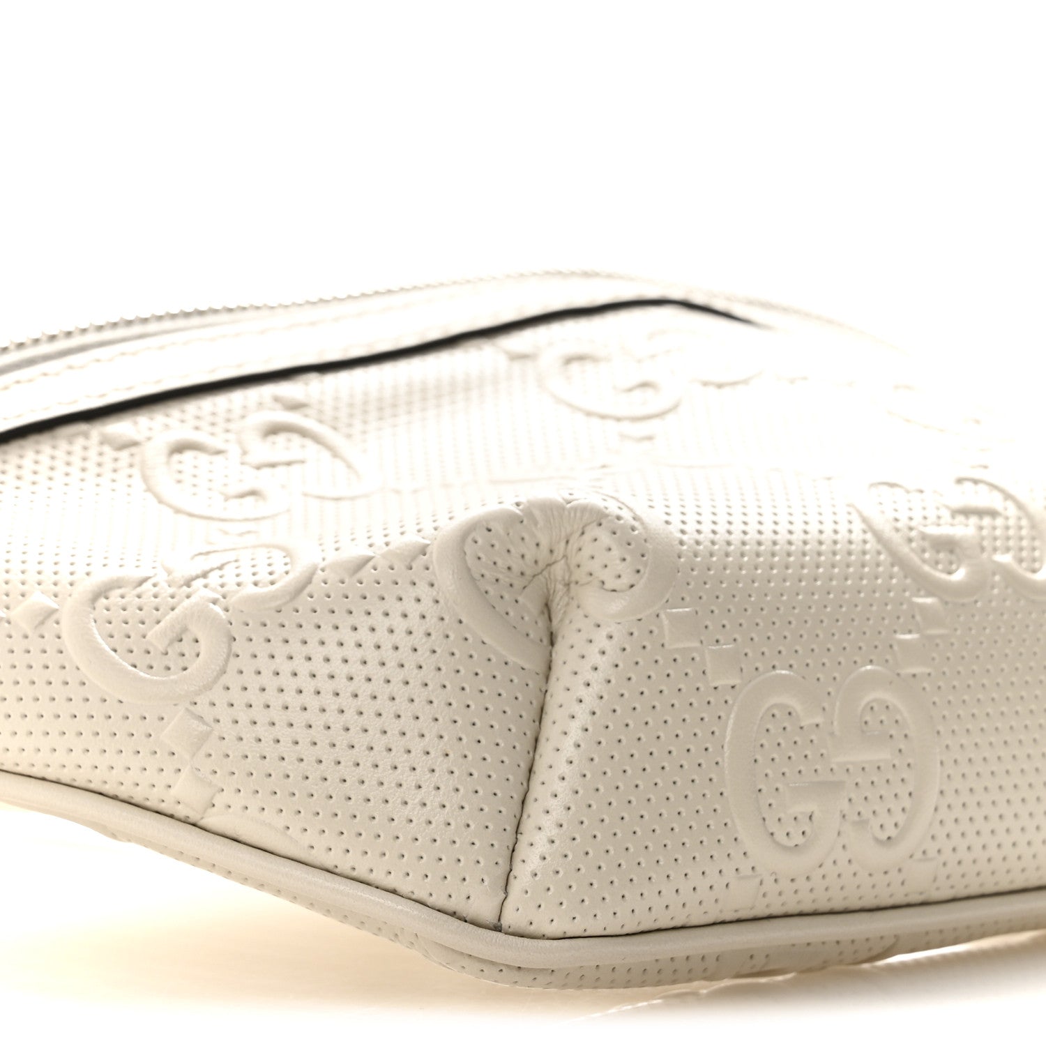 Gucci Calfskin GG Tennis Embossed Belt Bag Mystic White 9 of 11