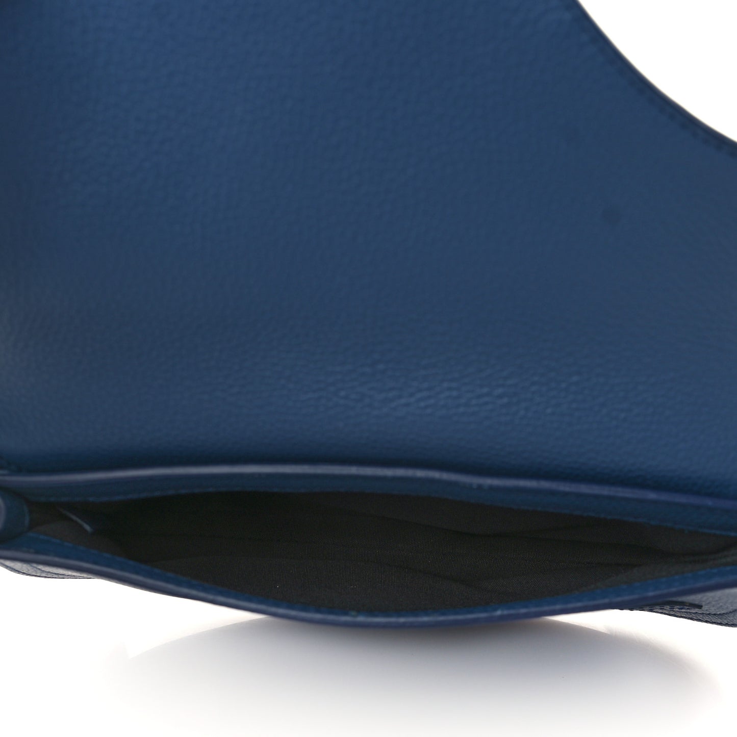 Grained Calfskin Saddle Pouch Blue