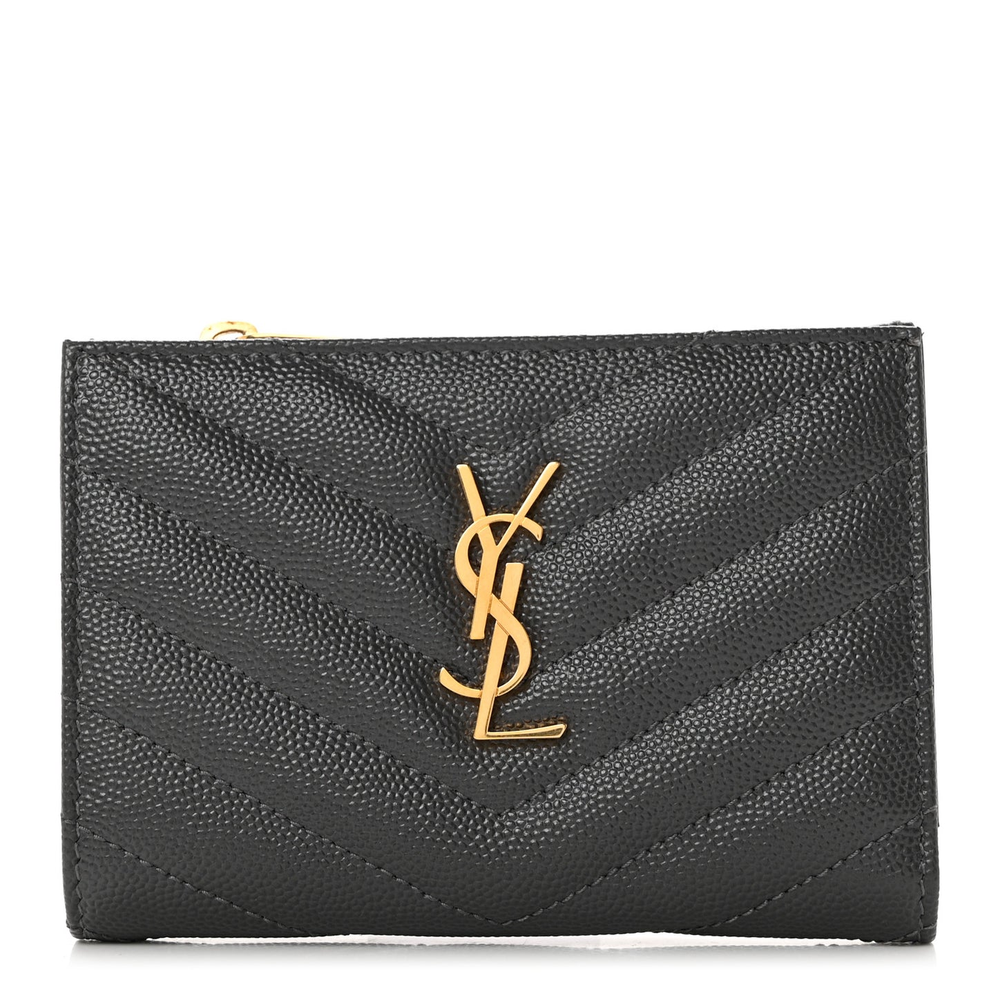 Grain De Poudre Matelasse Chevron Monogram Zipped Two-Part Wallet Storm