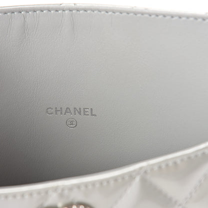 Chanel Patent Quilted Brilliant iPad Case Grey 6 of 9