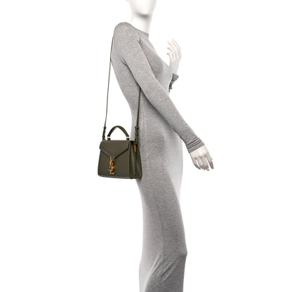 Saint Laurent Grain de Poudre Mini Classic Monogram Cassandra Top Handle Olive 2 of 10
