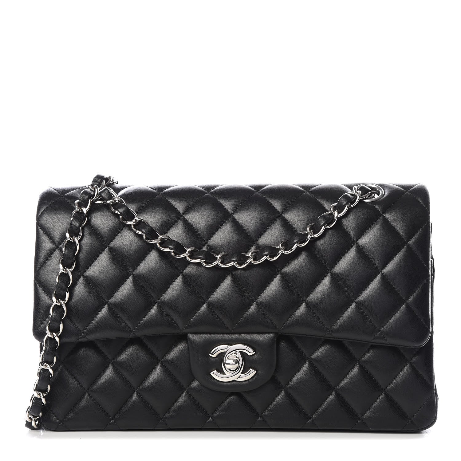 Chanel Lambskin Quilted Medium Double Flap Black 1 of 10