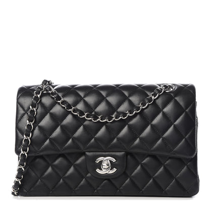 Chanel Lambskin Quilted Medium Double Flap Black 1 of 10