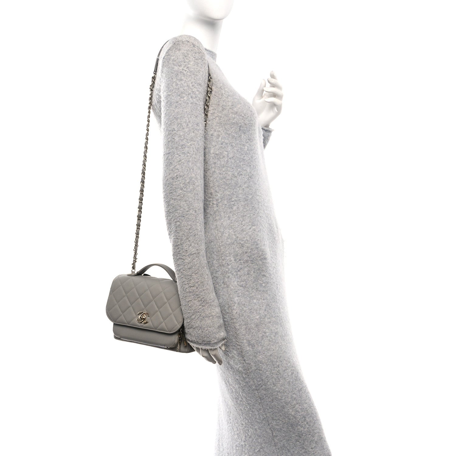 Chanel Caviar Quilted Medium Business Affinity Flap Grey 2 of 13