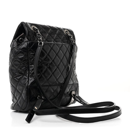 Chanel Glazed Calfskin Quilted Small Salzburg Mountain Backpack Black 3 of 11