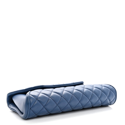 Chanel Lambskin Quilted Fold Up Again Clutch Blue 4 of 7