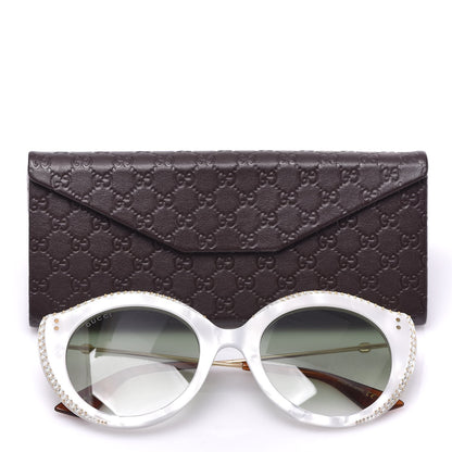 Gucci Crystal Cat Eye GG0214S Sunglasses White 10 of 10