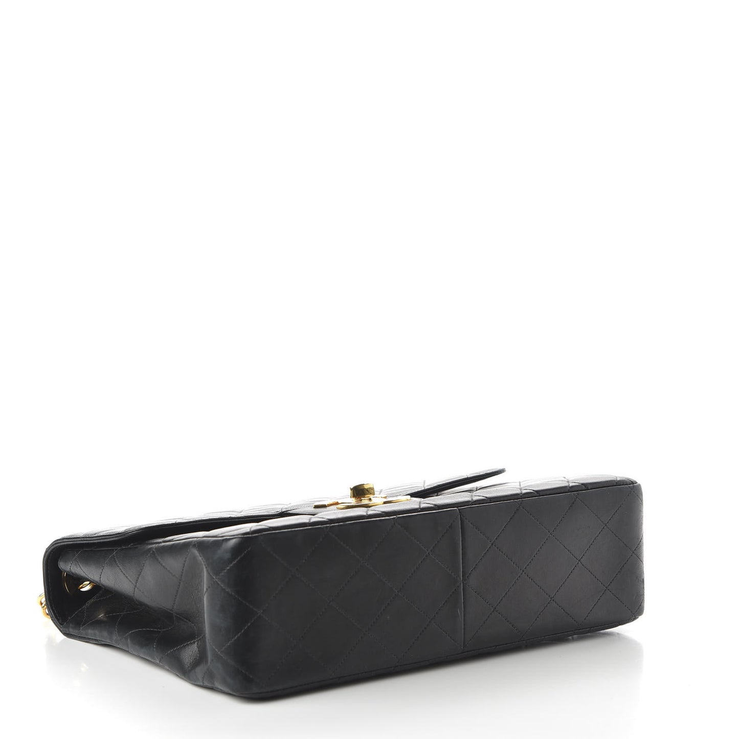 Lambskin Quilted Jumbo Single Flap Black