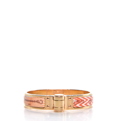 Hermes Enamel Printed Narrow Manufacture de Boucleries Hinged Bracelet S 1 of 8