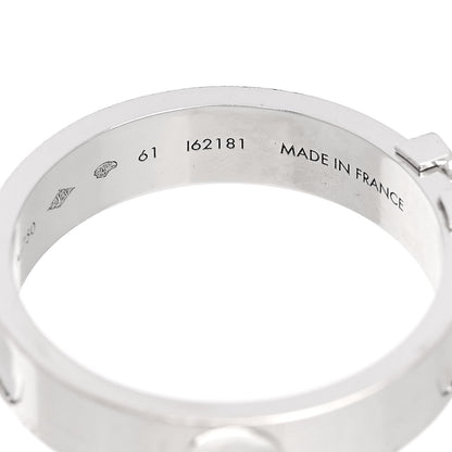 Louis Vuitton 18K White Gold Empreinte LV Ring 61 9.75 5 of 5