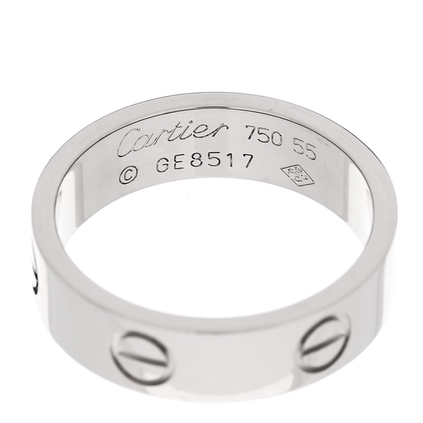 18K White Gold 5.5mm LOVE Ring 55 7.25