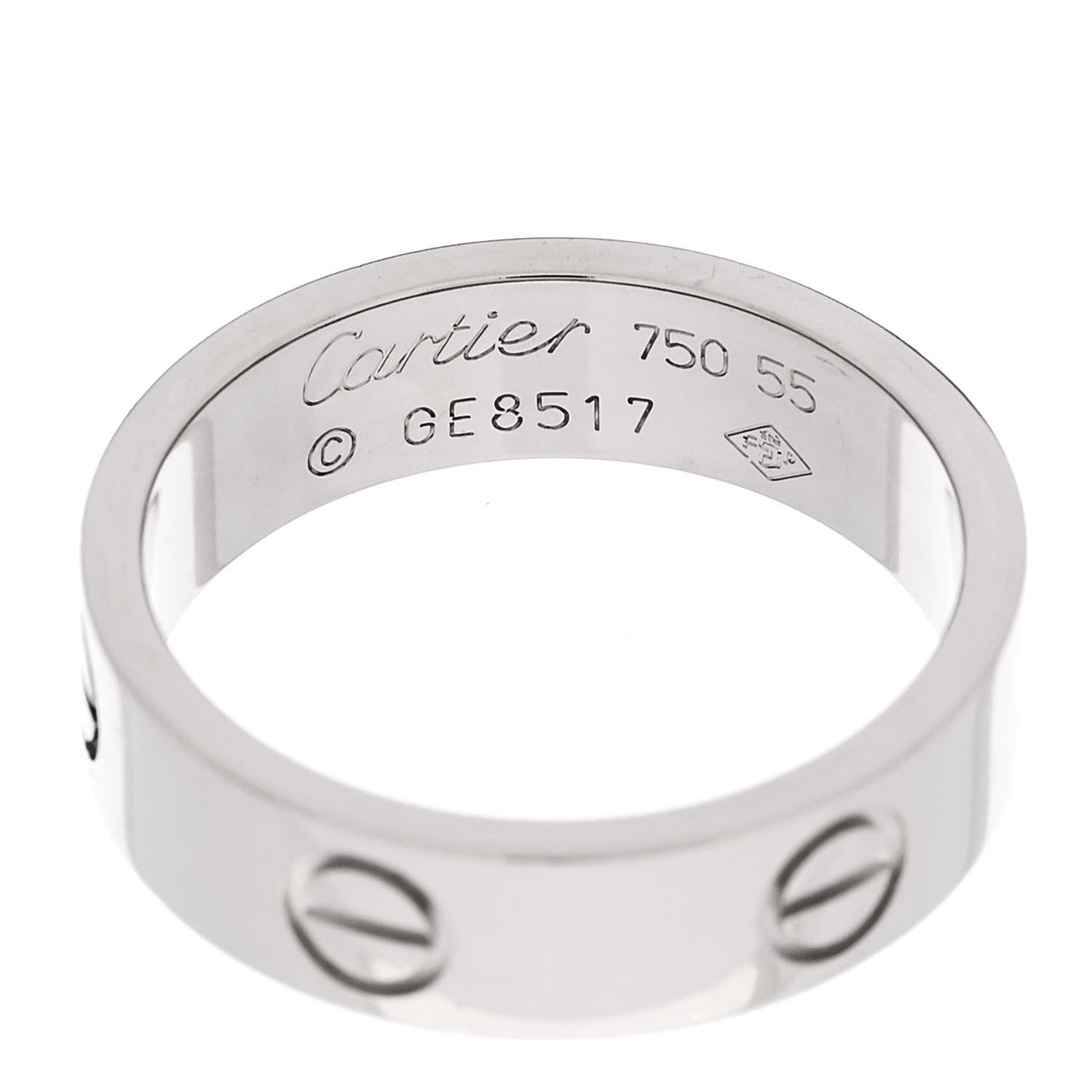 Cartier 18K White Gold 5.5mm LOVE Ring 55 7.25 4 of 4