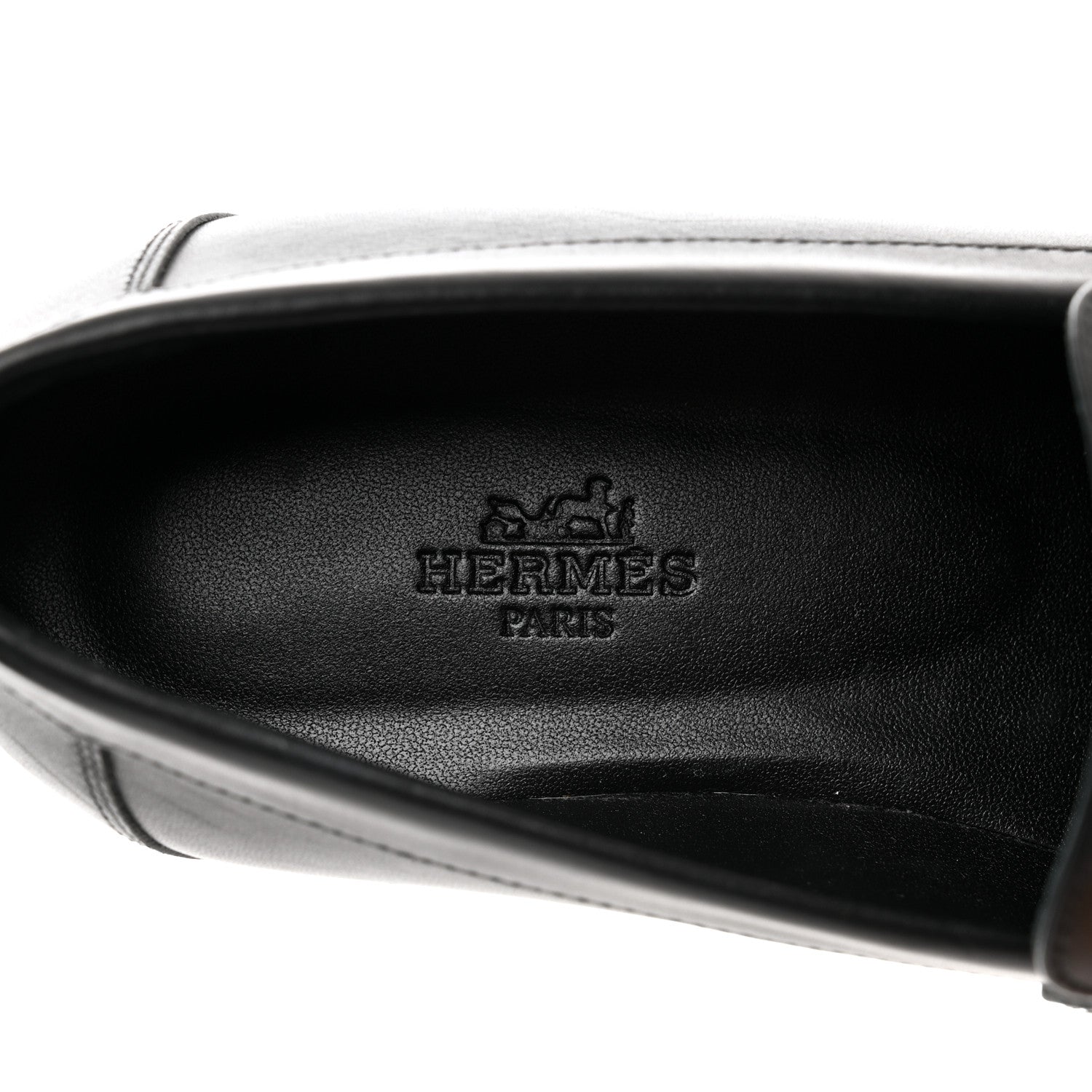 Hermes Calfskin Womens Faubourg Loafers 37 Black 7 of 11