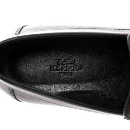 Hermes Calfskin Womens Faubourg Loafers 37 Black 7 of 11