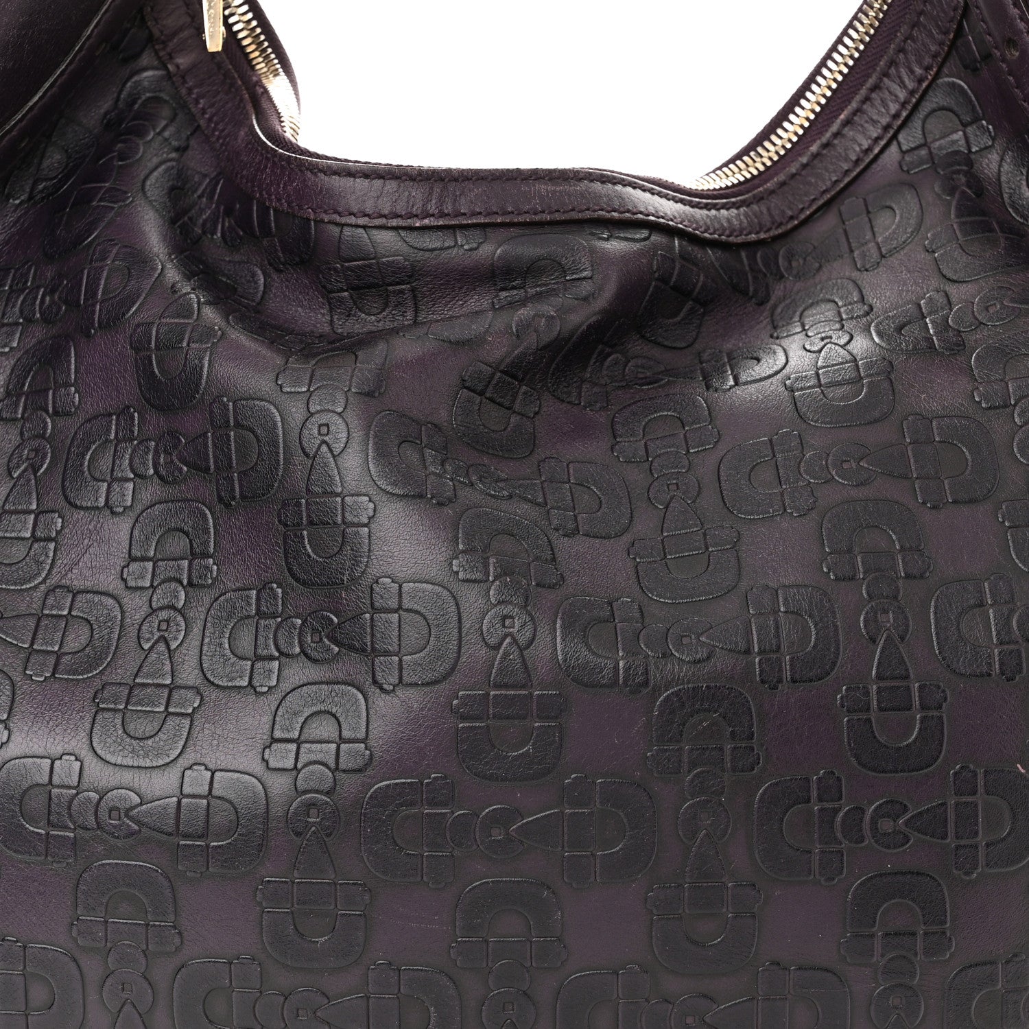 Gucci Calfskin Horsebit Embossed Glam Hobo Burgundy 8 of 17