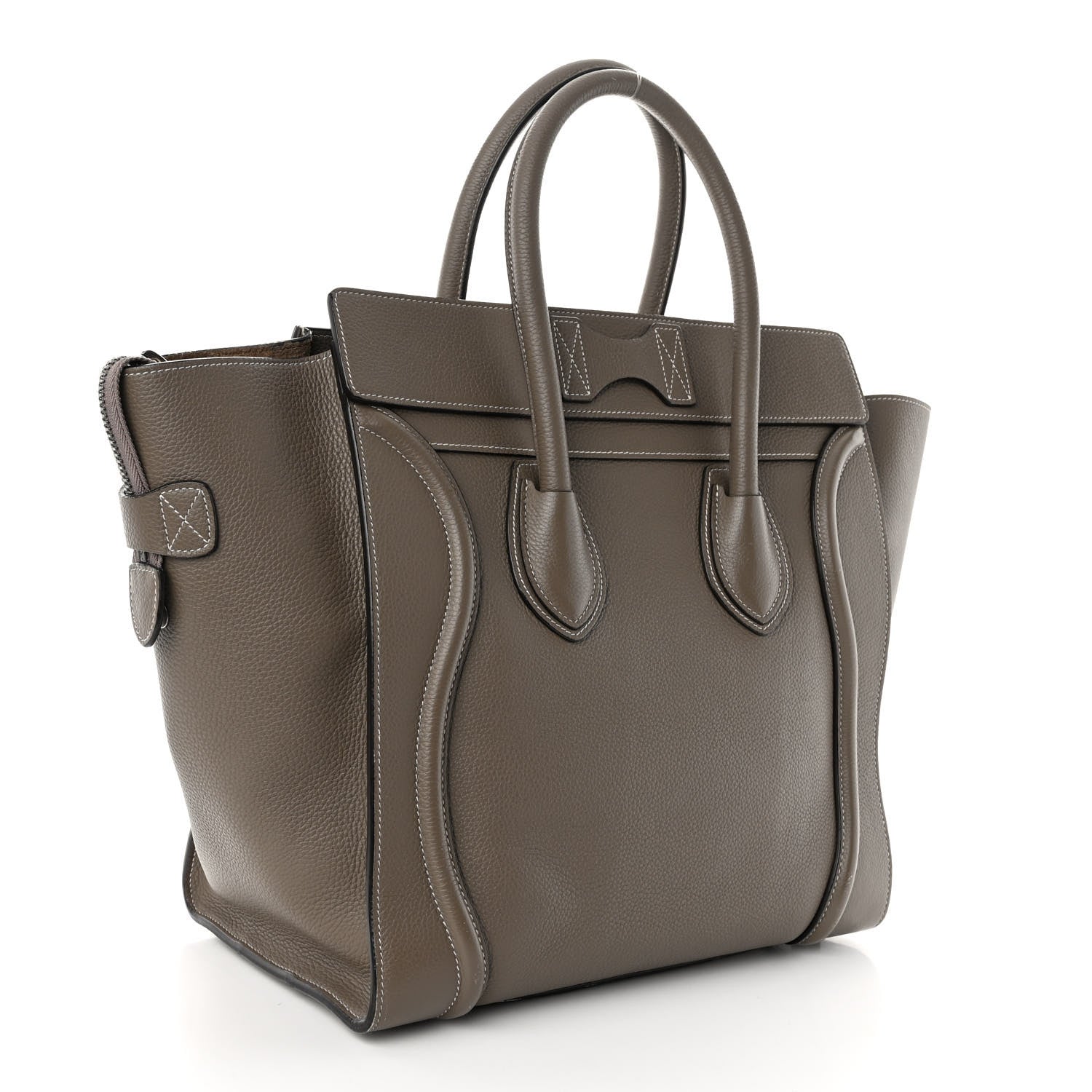 Celine Drummed Calfskin Mini Luggage Souris 2 of 9