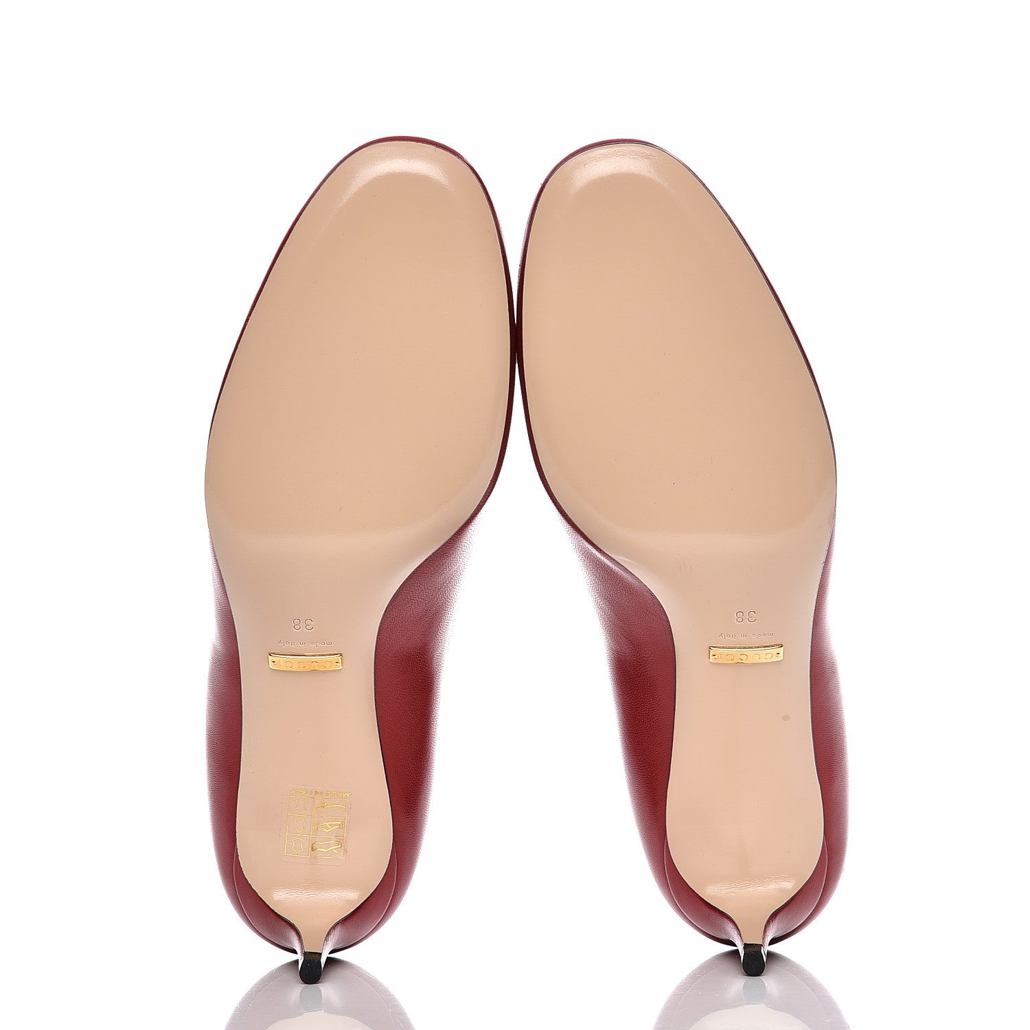 Gucci Nappa Pearl Pumps 38 Hibiscus Red 5 of 12