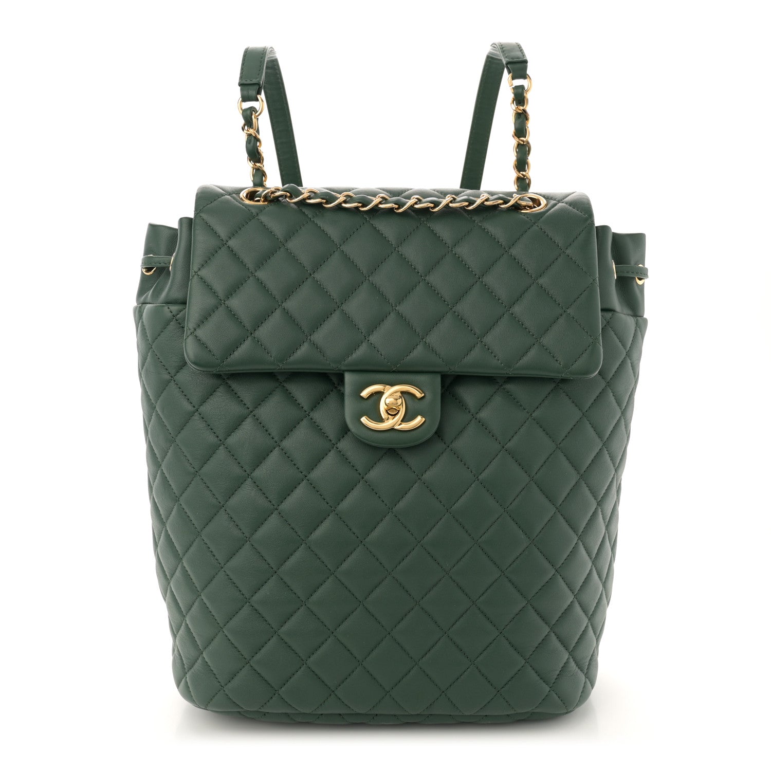 Chanel Calfskin Quilted Large Urban Spirit Backpack Dark Green 1 of 16