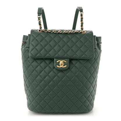 Chanel Calfskin Quilted Large Urban Spirit Backpack Dark Green 1 of 16
