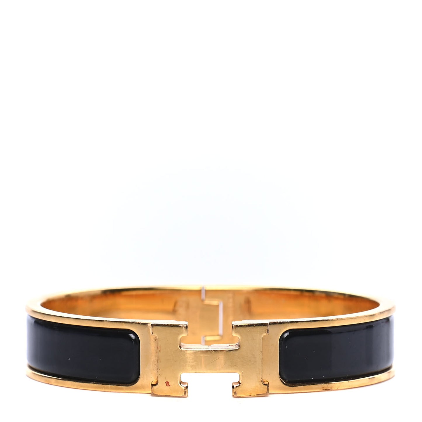 Enamel Narrow Clic Clac H Bracelet PM Black