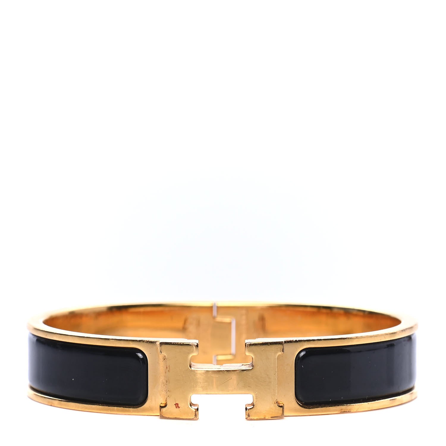 Hermes Enamel Narrow Clic Clac H Bracelet PM Black 1 of 4