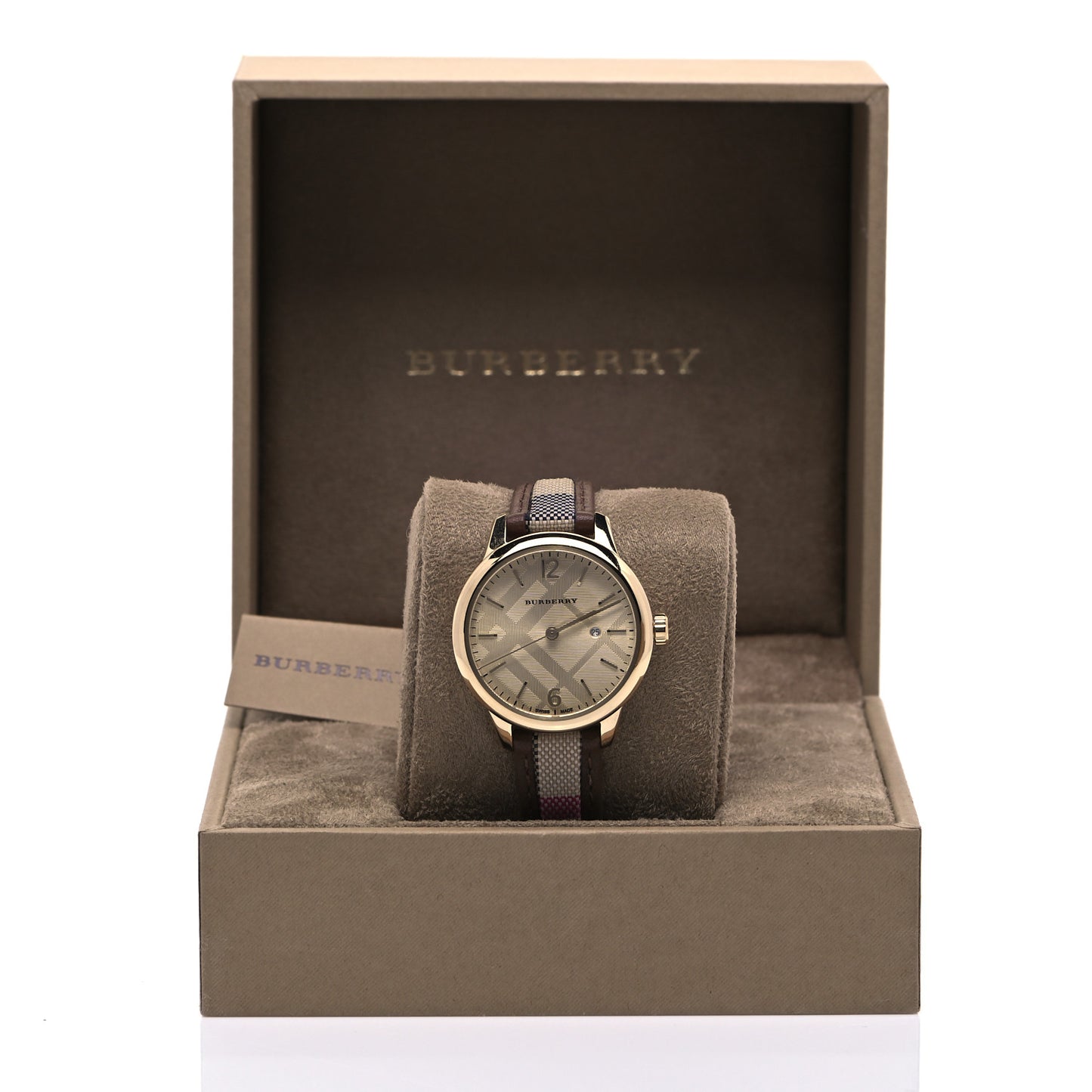 Stainless Steel Calfskin 32mm Classic Quartz Watch Beige BU10114