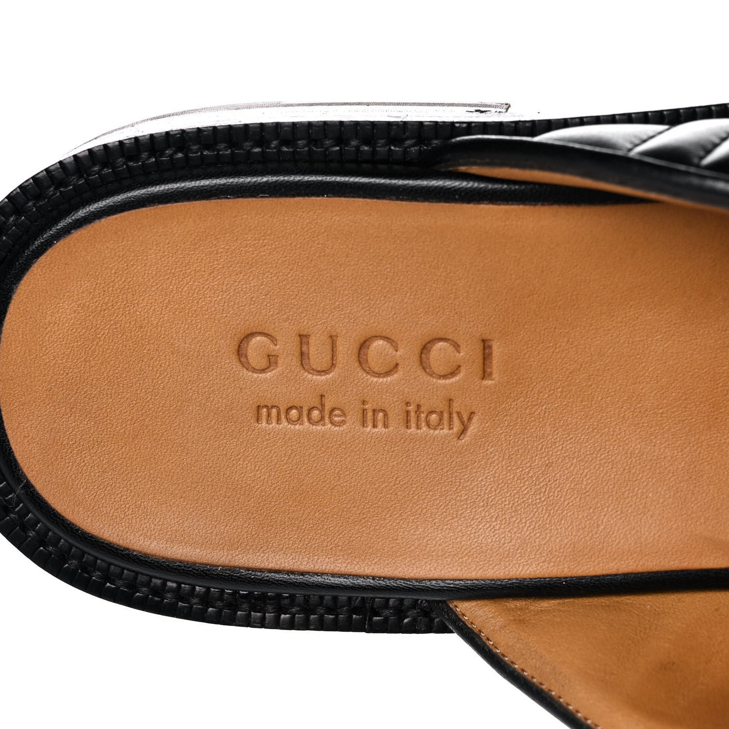 Nappa Matelasse Mens GG Marmont Slippers 10 Black