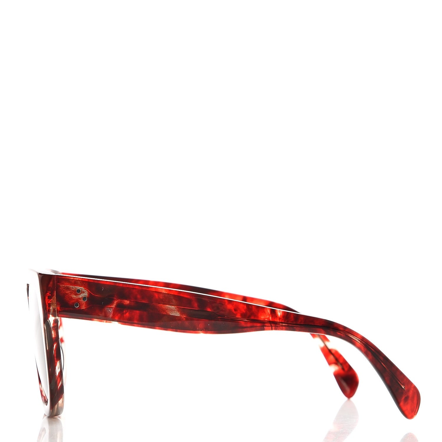Celine Acetate Aviator Sunglasses CL 40001 Striped Red Havana 3 of 7