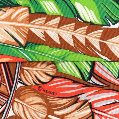 Hermes Silk La Danse Pacifique Twilly Vert Vif Corail 3 of 3