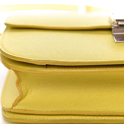 Celine Liege Calfskin Medium Classic Box Flap Bag Fluo Yellow 10 of 12