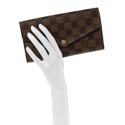 Louis Vuitton Damier Ebene Sarah Wallet NM Rose Ballerine 2 of 7