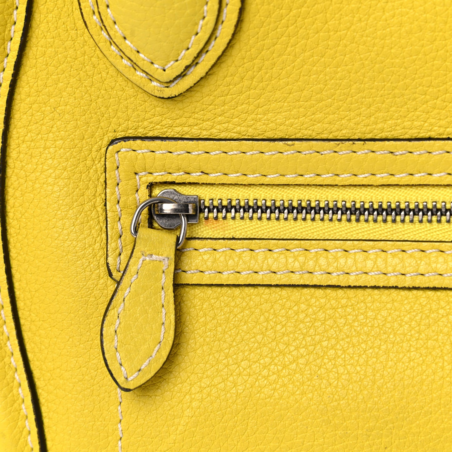 Drummed Calfskin Nano Luggage Citron