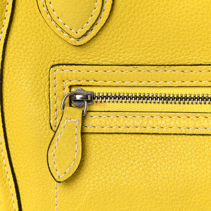 Celine Drummed Calfskin Nano Luggage Citron 18 of 18
