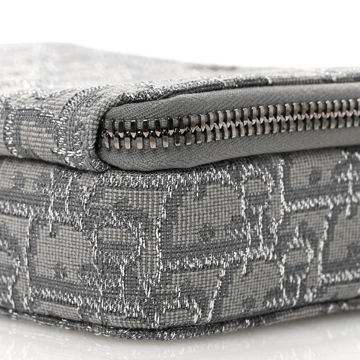 Oblique Zipped Pouch With Strap Pouch Grey